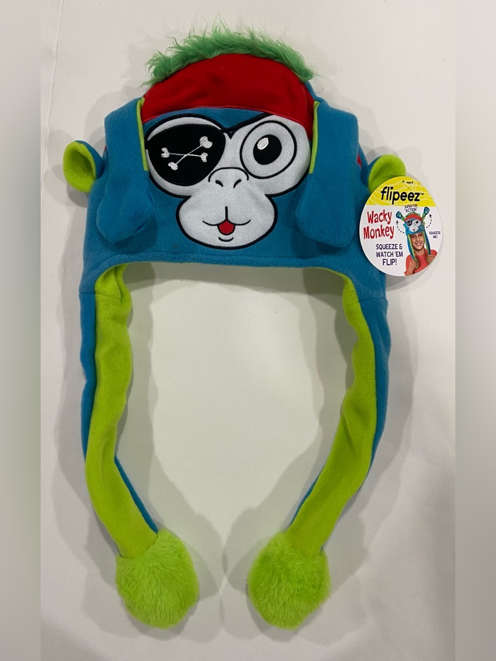 FLIPEEZ Wacky Pirate Monkey Hat Squeeze & Watch Ears Flip - Unisex
